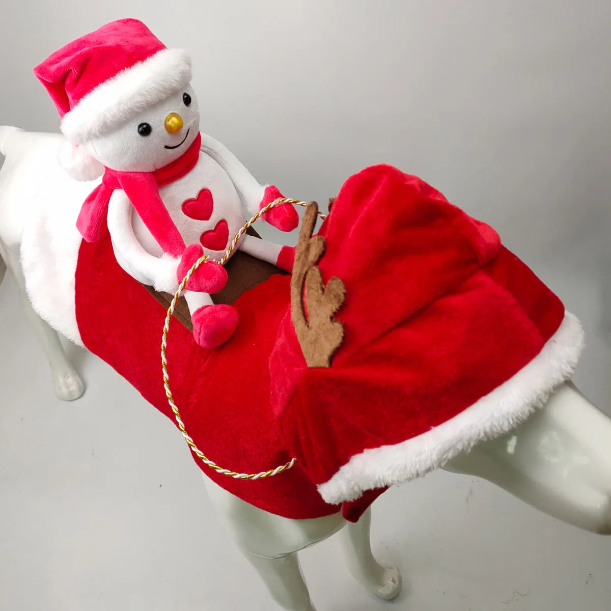 Christmas Pet Clothes Santa Sitting on Back Winter Dog Costume Cosplay Outfit for Small Medium Large Dogs Cats Party Dressing up