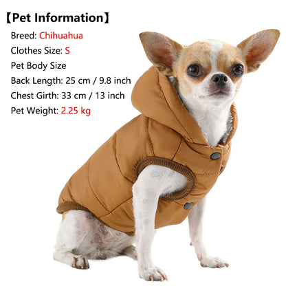 Dog Winter Clothes Warm Pet Thicken Fleece Vest Comfortable Puppy Waterproof Hoodies For Dogs Cats Chihuahua Yorkshire Supplies