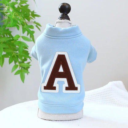 Clothes for Small Dogs Teddy than Bear Dog Clothes Autumn and Winter New Add Velvet Warm Warm Letter R Hoodie