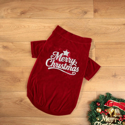 Pet Christmas Clothes Classic Merry Christmas Print Fall Winter Pet Clothing for Large Dogs Christmas Holiday Outfit Atmosphere
