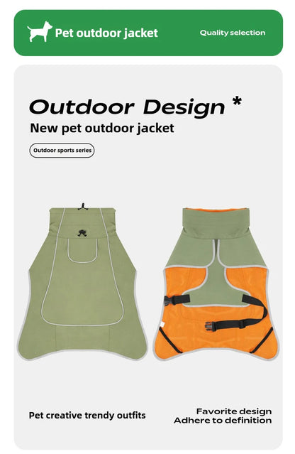 Dog Clothes Outdoor jacket Outfit Waterproof Rainproof Clothing Coat Pet Outdoor Rain Dual Use Cloth Large Dog Pet Wind Clothes
