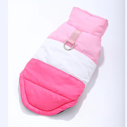Windproof Dog Clothes  Color-blocking Puppy Coat  Winter Small Dogs Costumes Cats Clothing D-ring Yorkshire Pug Pet Outfits
