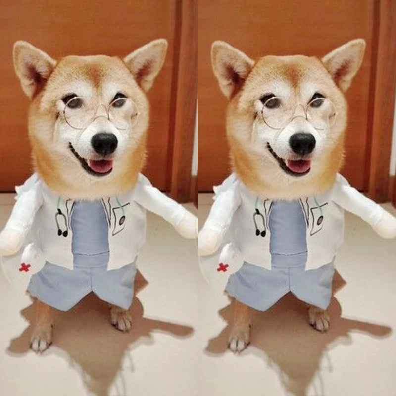 Funny Dog Clothes Sweatshirt Set Cosplay Big Suit Pet Clothes Party Costume Face Cloth Comical Outfits Halloween Dress Jumpsuit