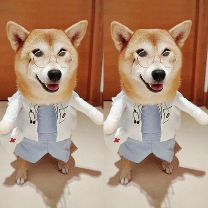 Funny Dog Clothes Sweatshirt Set Cosplay Big Suit Pet Clothes Party Costume Face Cloth Comical Outfits Halloween Dress Jumpsuit