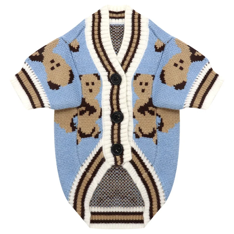 Dog Clothes Winter Fashion Dog Sweater Striped Dog Coat Chihuahua Bichon Frise Clothing Pet Costume Warm Sweaters Dog Cardigan