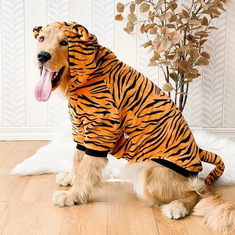 Dog Pajama Coat Pet Clothes for Medium Large Dogs Dog Hoody Winter Warm Fleece Golden Retriever Labrador Dogs Clothes Costume