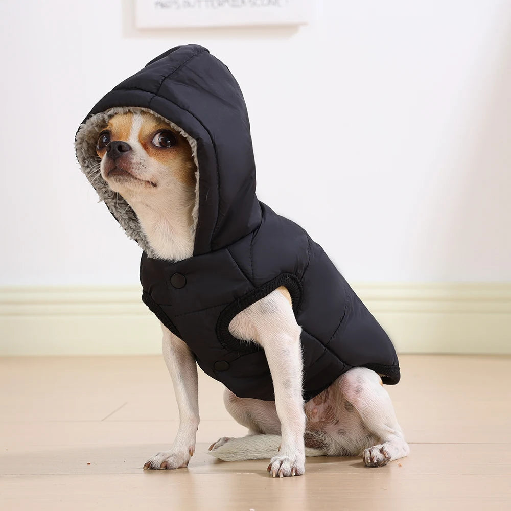 Dog Winter Clothes Warm Pet Thicken Fleece Vest Comfortable Puppy Waterproof Hoodies For Dogs Cats Chihuahua Yorkshire Supplies