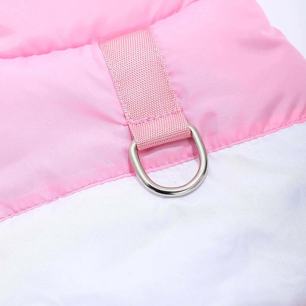 Windproof Dog Clothes  Color-blocking Puppy Coat  Winter Small Dogs Costumes Cats Clothing D-ring Yorkshire Pug Pet Outfits