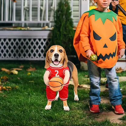 Dog Basketball Player Costume Funny Sports Cosplay Clothes Breathable Puppy Holding Basketball Clothing With Ball Halloween
