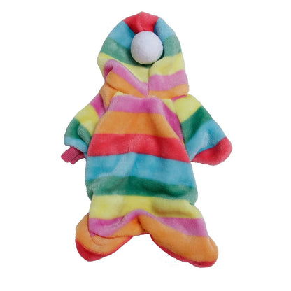 Pet Clothes Flannel Dog Costume Dog Cold Weather Coats Cat Apparel Soft Flannel Doggie Jumpsuit Clothes Pet Four Legged Pajamas