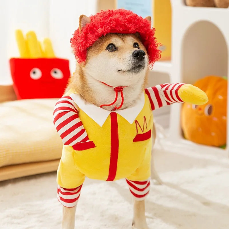 Halloween Funny Dog Clothes Winter Warm Pet Clothes Sweet Headgear Puppy Spooky hello Two Legs Transformer Costume Clothes
