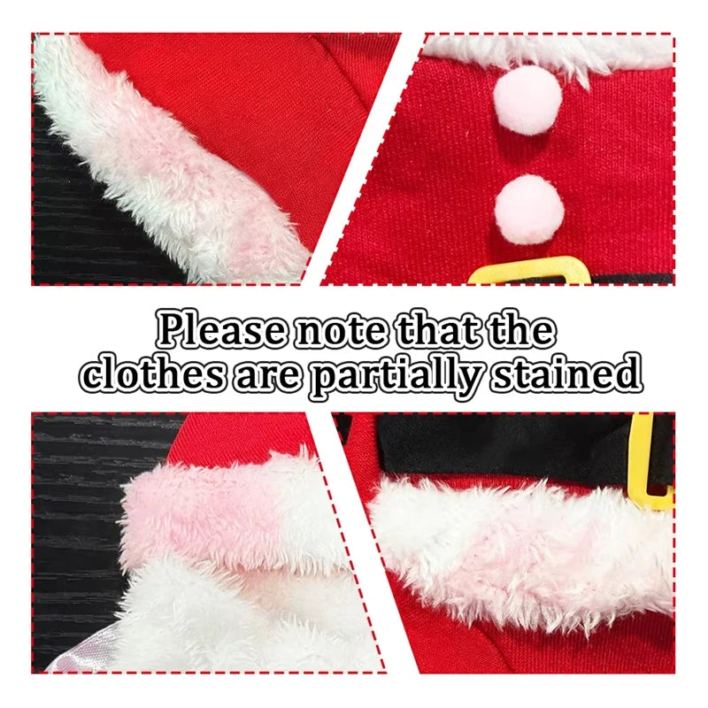 Christmas Pet Dog Cat Costumes Funny Santa Claus Costume For Dogs Cats Winter Warm Dog Clothes Chihuahua Pug Yorkshire Clothing