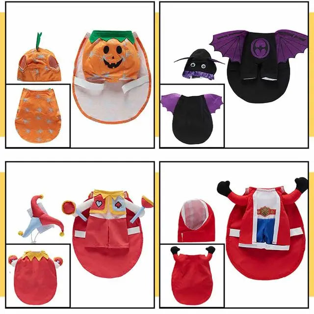 Horror Halloween Pet Costume Dog Cat Funny Party Cosplay Outfit Creative Pet Jumpsuit Suit Holiday Puppy Dress Up With Headgear