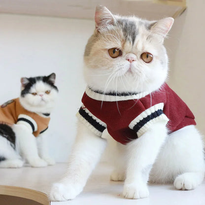 Cat Dog Sweater Pullover Winter Pet Clothes for Small Dogs Cat Vest Puppy Jacket Pet Cat Clothing Kitty Costume Ubranka Dla Psa