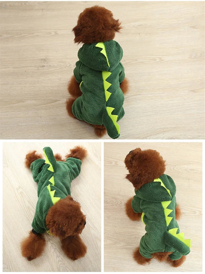 Cartoon Animal Dog Cat Costume Small Dogs Cat Winter Warm Pet Jumpsuit Pajama for Yorkies Poodle Overalls Puppy Mascotas Clothes