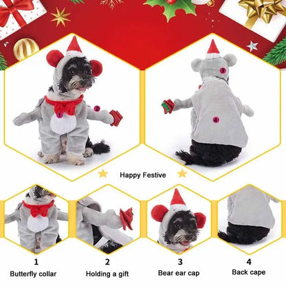 Horror Halloween Pet Costume Dog Cat Funny Party Cosplay Outfit Creative Pet Jumpsuit Suit Holiday Puppy Dress Up With Headgear