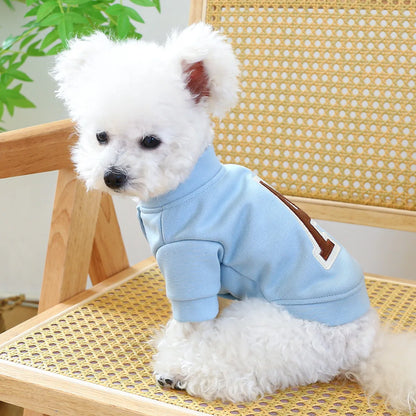 Clothes for Small Dogs Teddy than Bear Dog Clothes Autumn and Winter New Add Velvet Warm Warm Letter R Hoodie