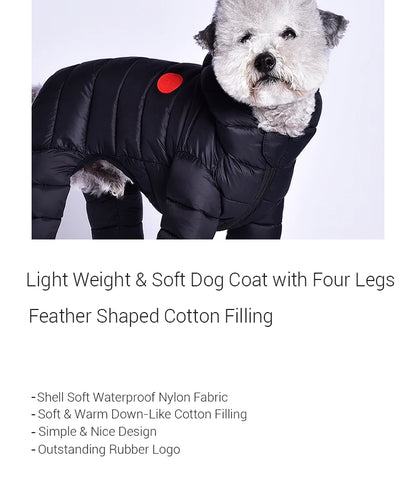 Winter Dog Clothes Overalls for Small Medium Dogs Luxury Fashion Lightweight Down-Like Cotton Padded Puppy Coat Soft Warm Jacket