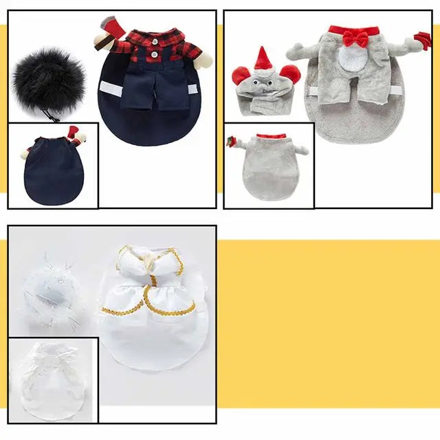 Horror Halloween Pet Costume Dog Cat Funny Party Cosplay Outfit Creative Pet Jumpsuit Suit Holiday Puppy Dress Up With Headgear