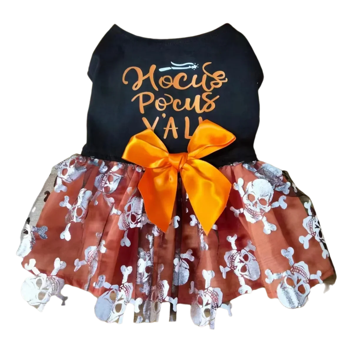 Comfortable Breathable Dog Costume for Halloween Pet Dog Fancy Dress Party Dress Up Print Shiny Cute Cat Bow Dress Puppy Clothes