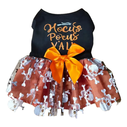 Comfortable Breathable Dog Costume for Halloween Pet Dog Fancy Dress Party Dress Up Print Shiny Cute Cat Bow Dress Puppy Clothes