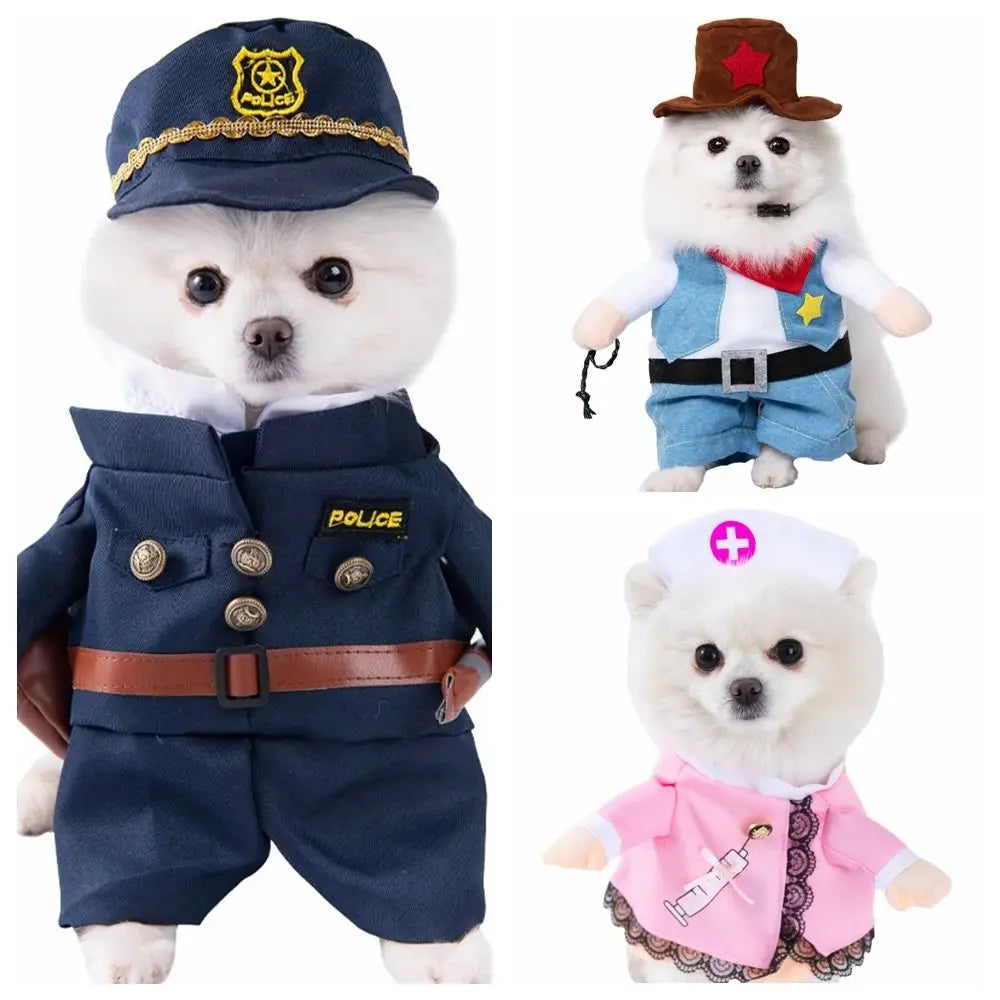 Easy To Wear Halloween Pet Costume Funny Uniform Dog Cosplay Clothing Soft Fabric Pet Supplies Kitten Puppy Costume Animal