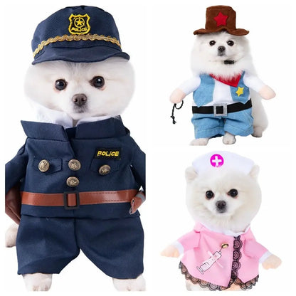 Easy To Wear Halloween Pet Costume Funny Uniform Dog Cosplay Clothing Soft Fabric Pet Supplies Kitten Puppy Costume Animal