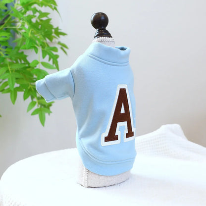 Clothes for Small Dogs Teddy than Bear Dog Clothes Autumn and Winter New Add Velvet Warm Warm Letter R Hoodie