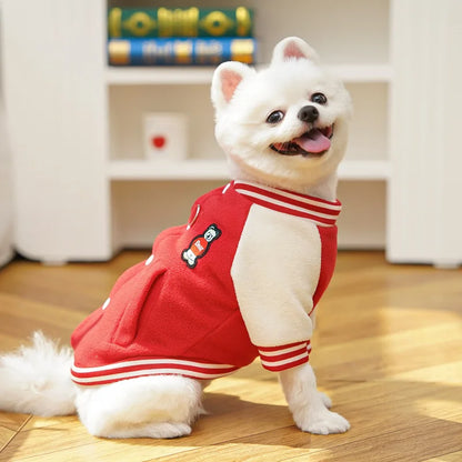 Dog clothing baseball jackets autumn/winter fleece jackets pet Teddy Shih Tzu French Bulldog Pug clothes accessories