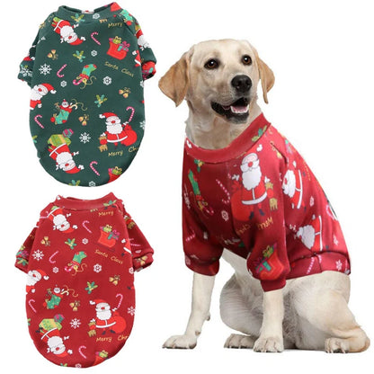 Large Dog Hoodies Christmas Sweater- Winter Warm Fleece Lined Pet Clothes Xmas Puppy Holiday for Medium Large Dogs