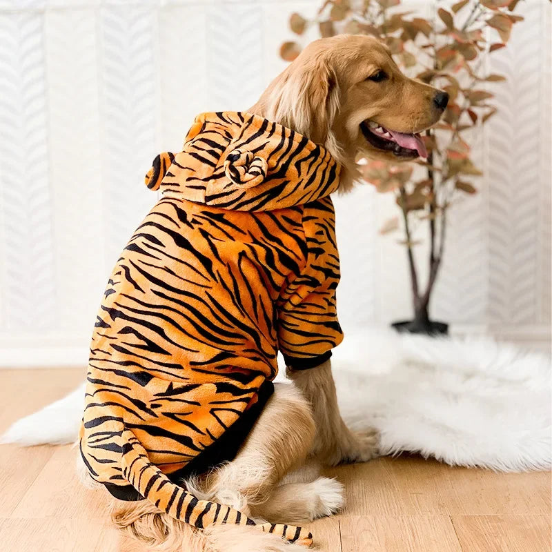 Dog Pajama Coat Pet Clothes for Medium Large Dogs Dog Hoody Winter Warm Fleece Golden Retriever Labrador Dogs Clothes Costume