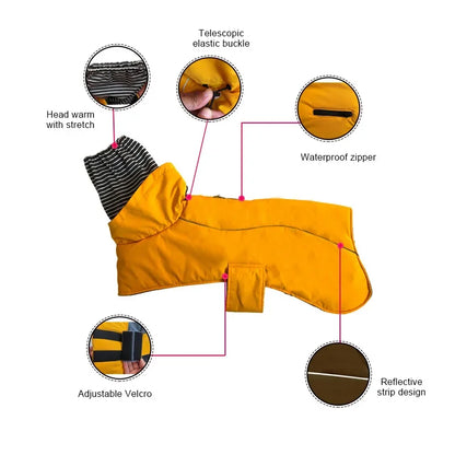 Dog Clothes Autumn and Winter Clothes Medium-sized Large Dog Pet Double Collar Warm Water-repellent Cotton-padded Jacket Vest