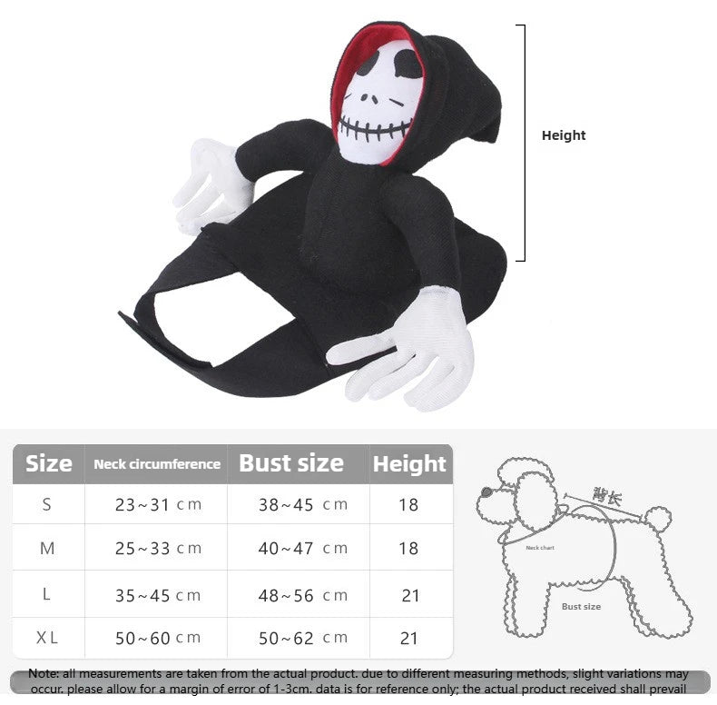 Halloween Pet Cosplay Costume Scary Doll Horseback Riding Outfit Dog Cat Spooky Pet Halloween Attire Dress Up Party Dog Vest