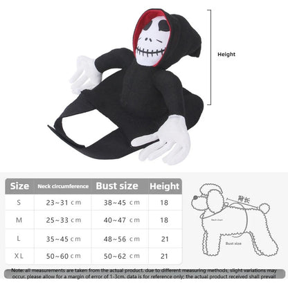 Halloween Pet Cosplay Costume Scary Doll Horseback Riding Outfit Dog Cat Spooky Pet Halloween Attire Dress Up Party Dog Vest