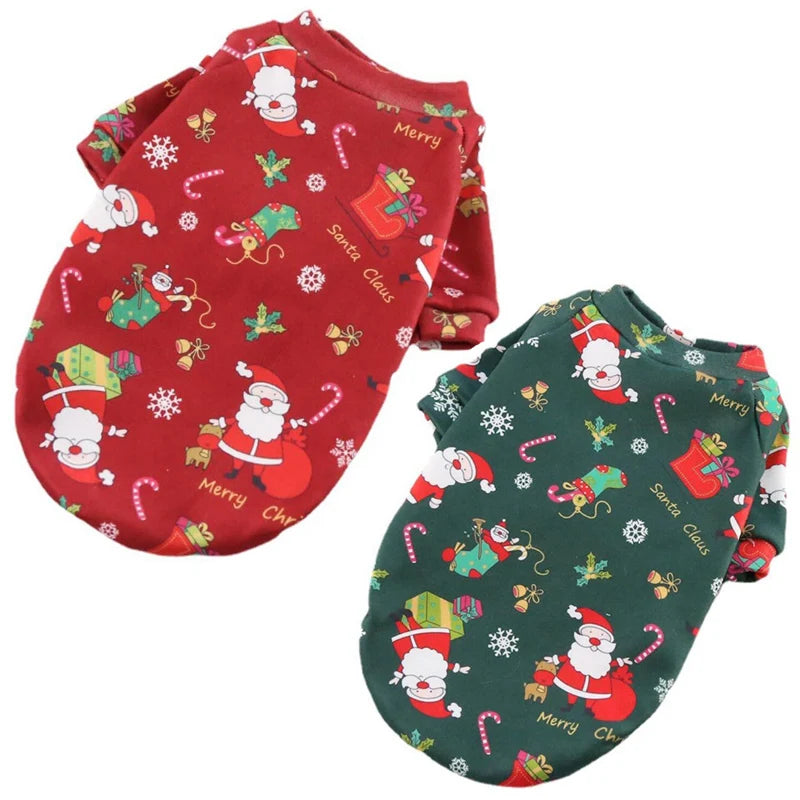 Large Dog Hoodies Christmas Sweater- Winter Warm Fleece Lined Pet Clothes Xmas Puppy Holiday for Medium Large Dogs