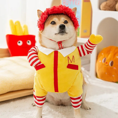 Halloween Funny Dog Clothes Winter Warm Pet Clothes Sweet Headgear Puppy Spooky hello Two Legs Transformer Costume Clothes