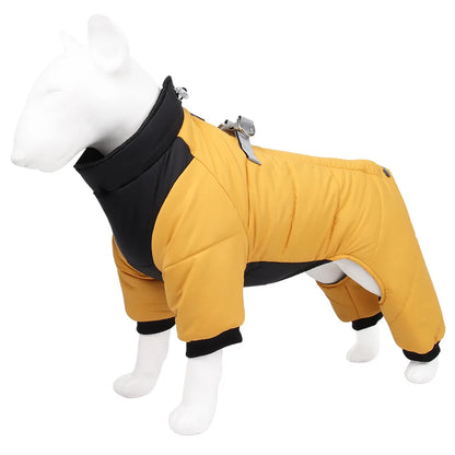 New dog four-legged clothes, warm winter clothes, windproof puppy pet cotton-padded clothes, thickened dog clothes