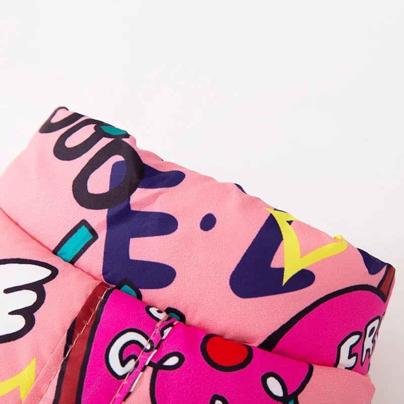 Fashion Print Dog Down Jacket Cute Soft Dog Clothes Winter Cat Jacket Coat Warm Puppy Costume Chihuahua French Bulldog Clothes