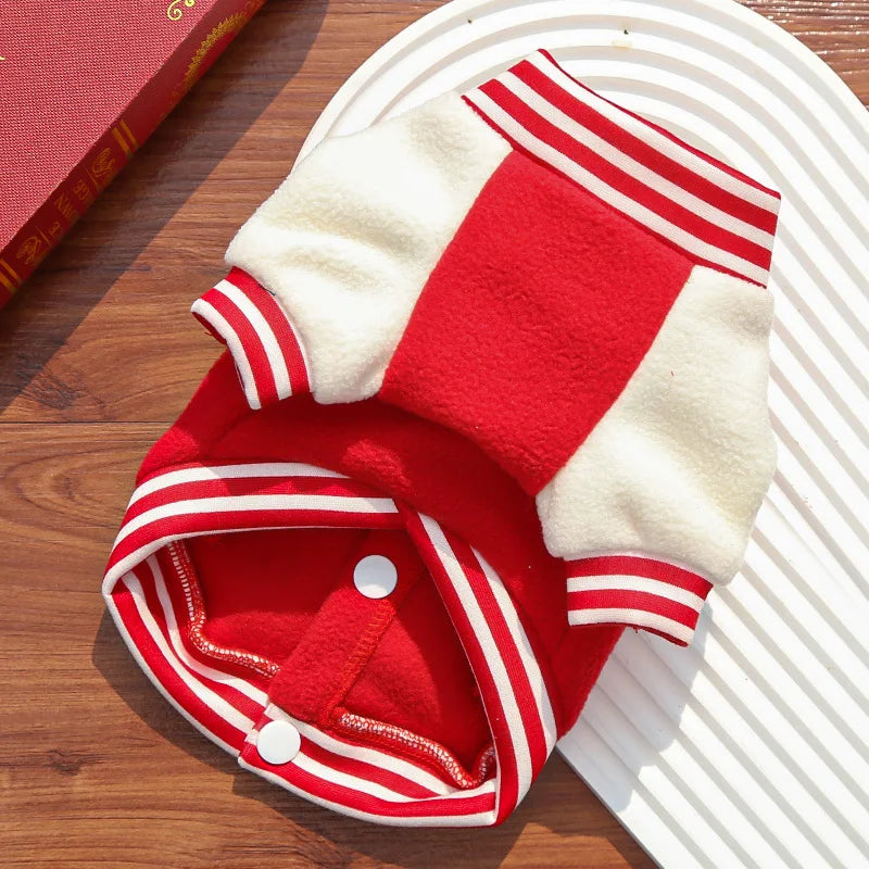 Dog clothing baseball jackets autumn/winter fleece jackets pet Teddy Shih Tzu French Bulldog Pug clothes accessories