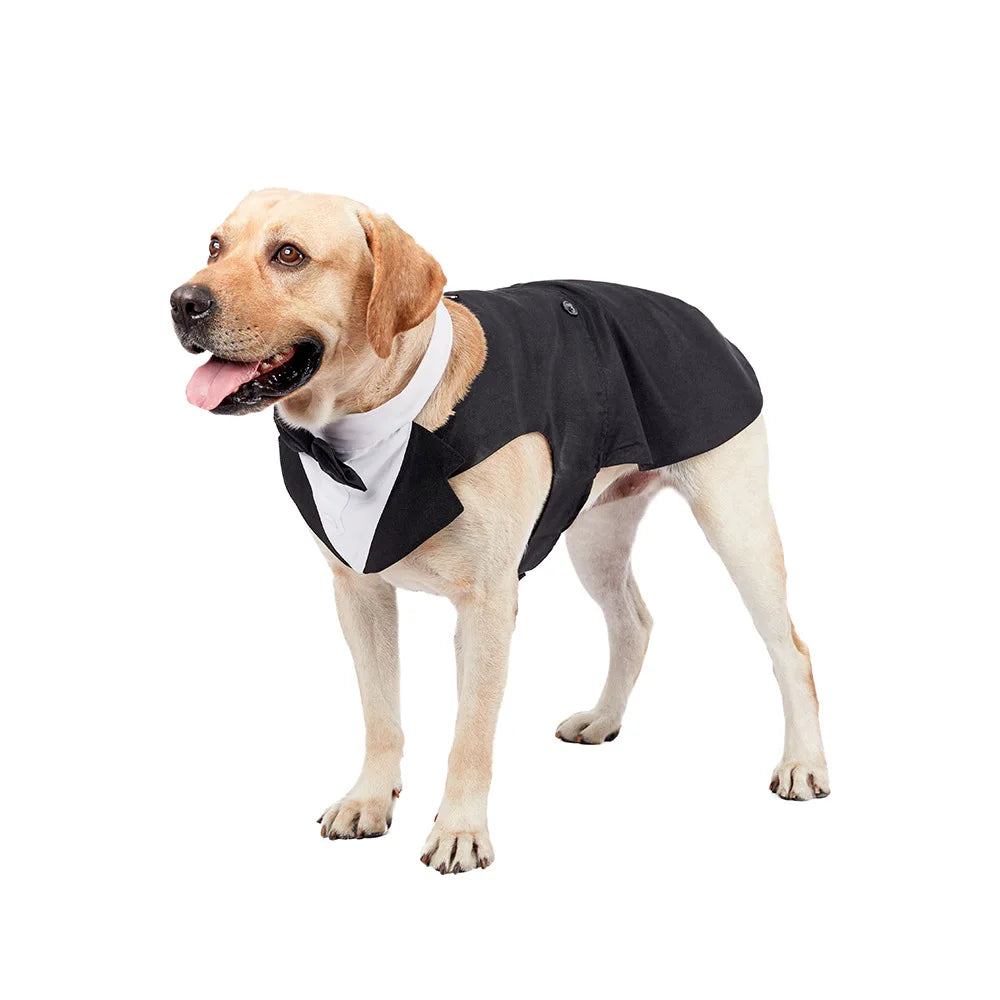 Pet Dog Clothes Fashion Party Show Formal Suit Tie Bow Shirt Wedding Tuxedo Halloween Dress for Small Large Dog Clothes Supplies