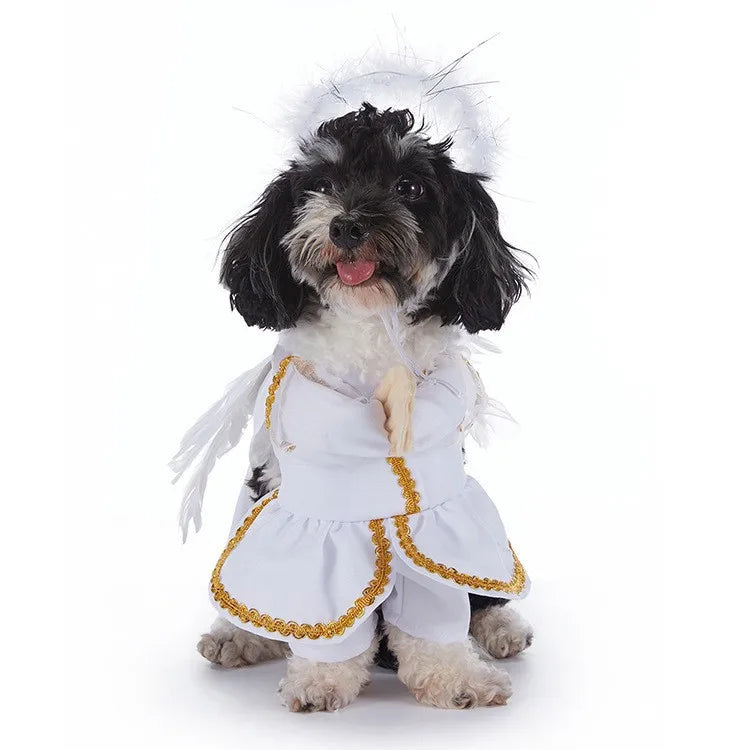 Horror Halloween Pet Costume Dog Cat Funny Party Cosplay Outfit Creative Pet Jumpsuit Suit Holiday Puppy Dress Up With Headgear