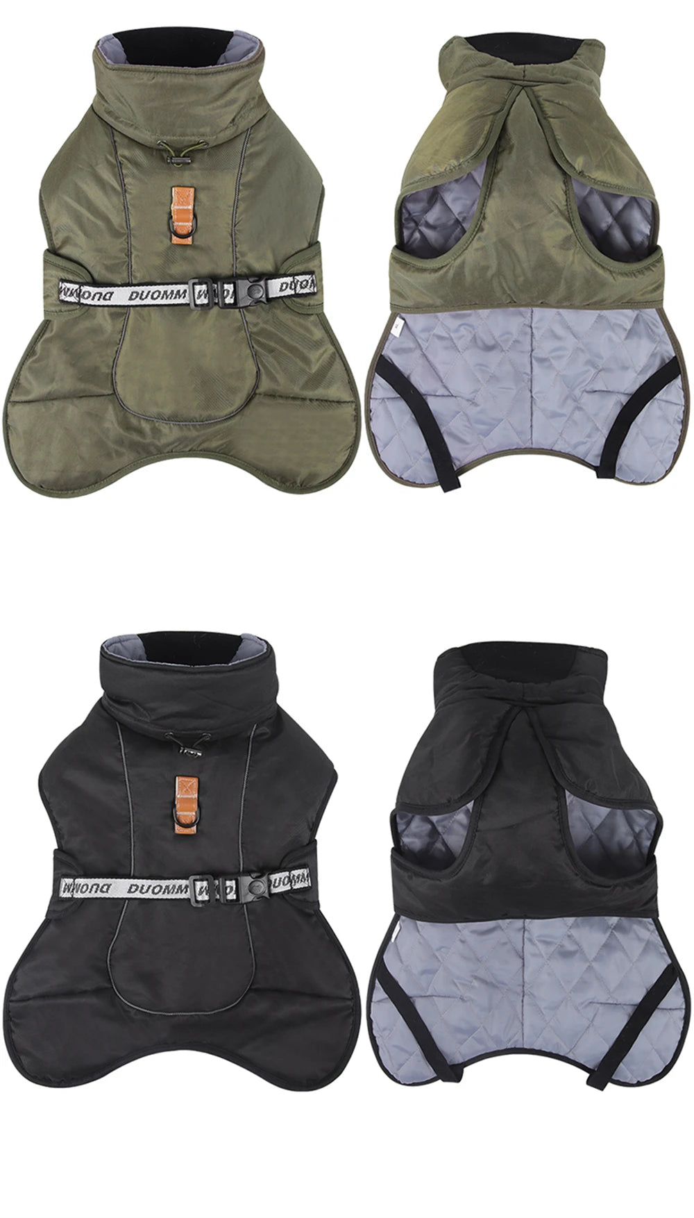 Winter Warm Dog Clothes For Medium Large Dogs Reflective Windproof Pet Thicken Down Jacket Labrador French Bulldog Coat Outfits