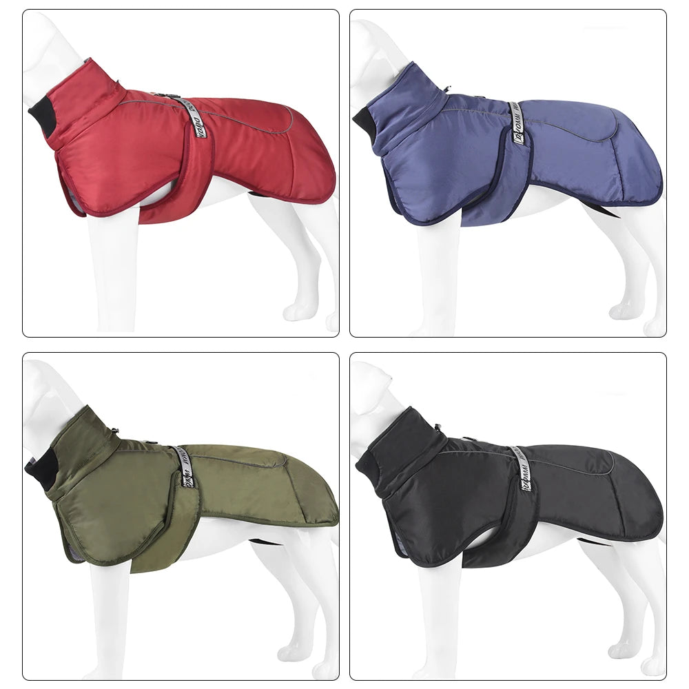 Winter Warm Dog Clothes For Medium Large Dogs Reflective Windproof Pet Thicken Down Jacket Labrador French Bulldog Coat Outfits