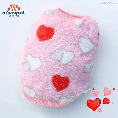 Cute Dog Clothes Winter Vest For Small Dogs Cats Warm Pets Sweater Soft Flannel Puppy Puffer Jacket Dog Accessories Supplies Xxs