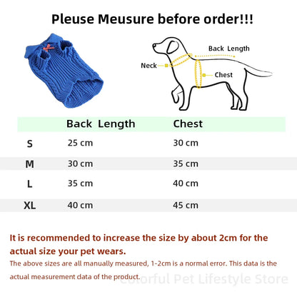 Luxury Pet Small Pet Dog Clothes Sweater Fashion Solid Fried Dough Twists Knitting Warm Comfort Clothing Sweater for Puppy