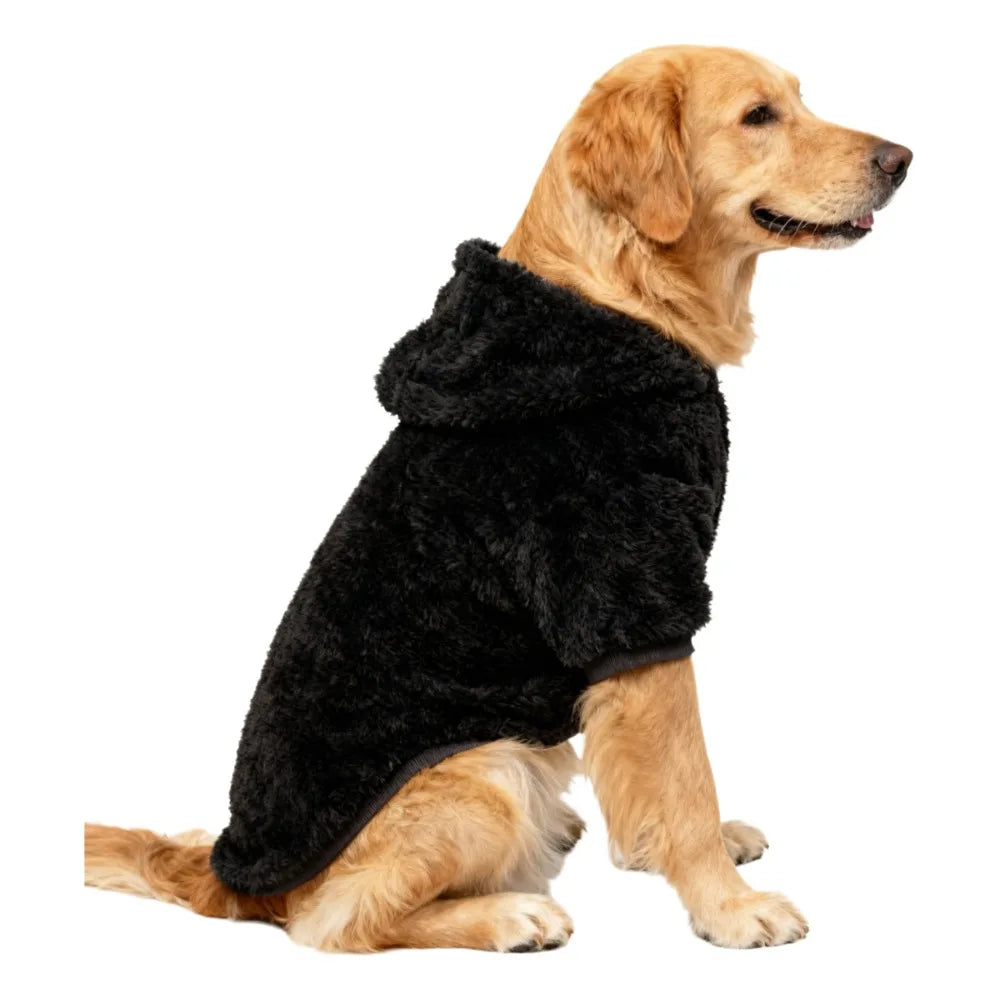 Winter Pet Dog Clothes Fleece Warm Hoodie For Medium Large Dogs Soft Dog Plush Outdoor Coat Labrador Golden Retriever Clothing