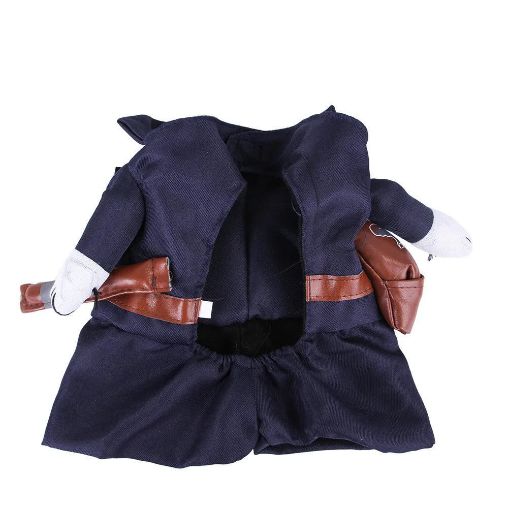 Dog fancy dress Horseback Riding Cosplay Costume Halloween Funny New Year's Dog Suit Soft Breathable Clothes Dogs Accessories