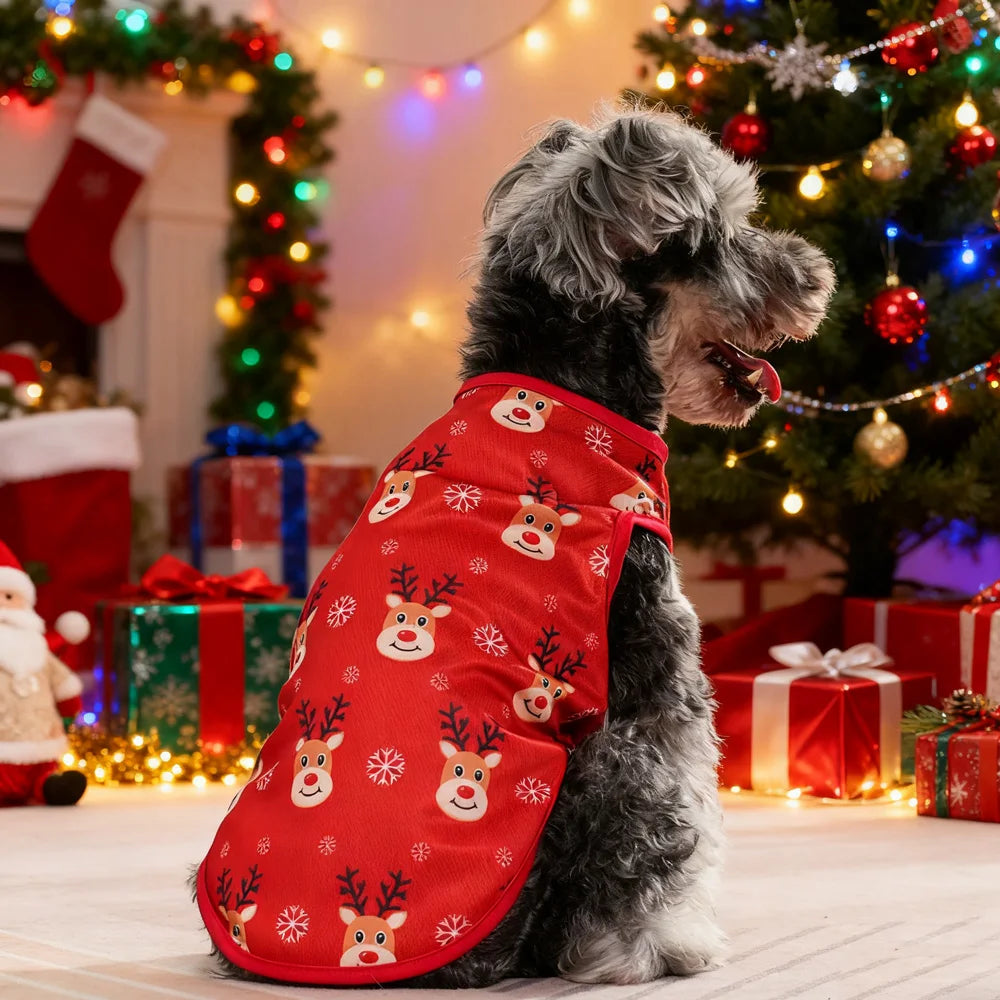 Pet Dog Clothes For Small Medium Dogs Cats Christmas Print Puppy Coat Funny Party Dressed Up Cosplay Costume Chihuahua Outfits