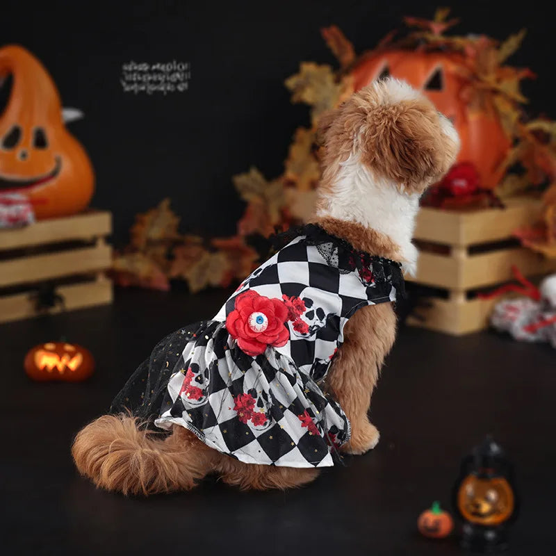 Newfashion Autumn Halloween Pet Dress Scary Costume For Dogs Party Outfit Cross Border Hot Salecat Pet Clothes
