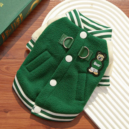 Dog clothing baseball jackets autumn/winter fleece jackets pet Teddy Shih Tzu French Bulldog Pug clothes accessories